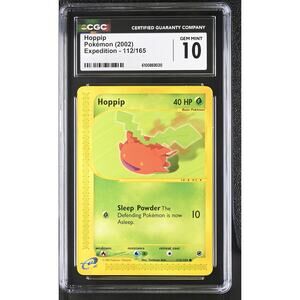 CGC 10 GEM MINT Hoppip 112/165 Pokémon Expedition Non Holo Graded Card (PSA)